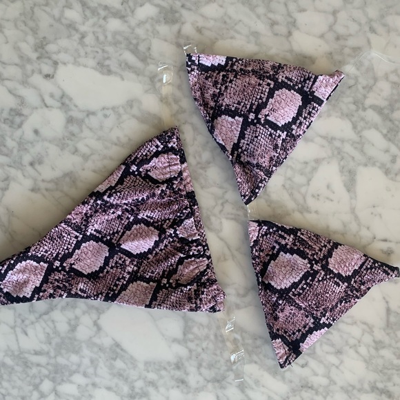 Snake Print Clear Straps Bikini - Picture 7 of 8